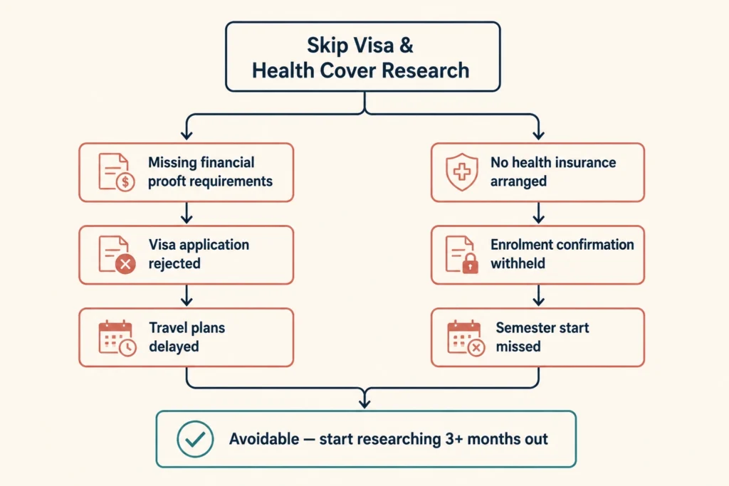 Skipping Visa and Health Cover Preparation