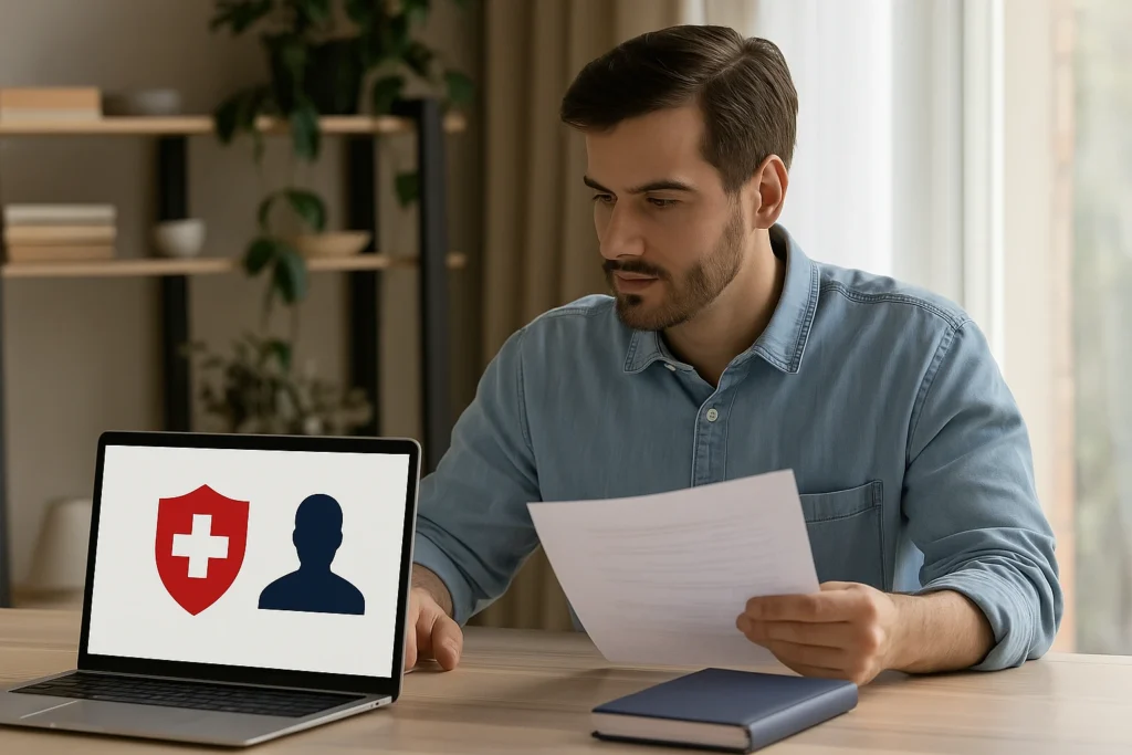 Student reviewing visa health and character documents